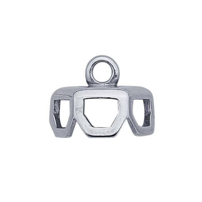 Sterling silver hexagonal end cap for single-point crystal