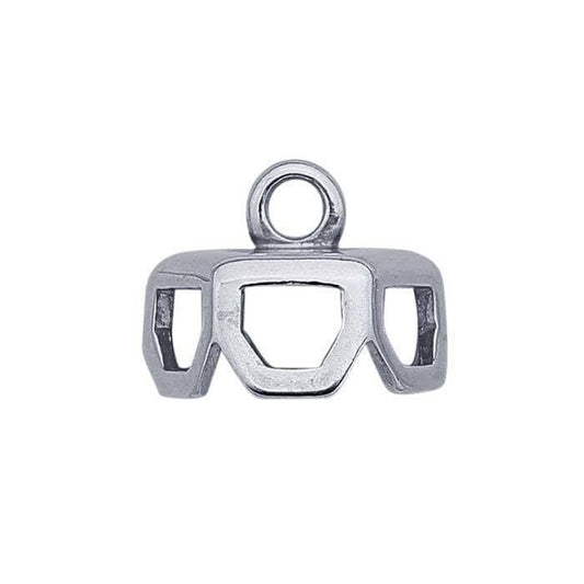 Sterling silver hexagonal end cap for single-point crystal