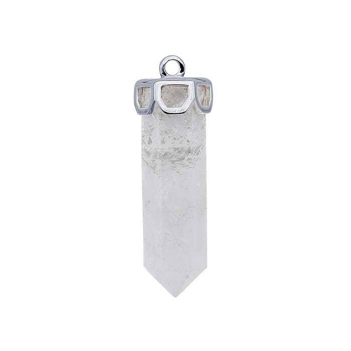 Sterling silver hexagonal end cap for single-point crystal