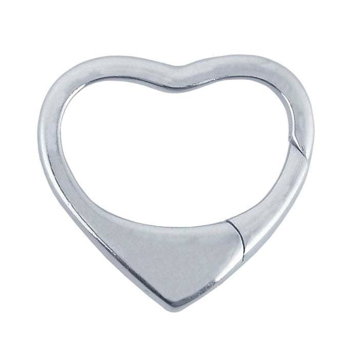 Sterling silver heart push clasp