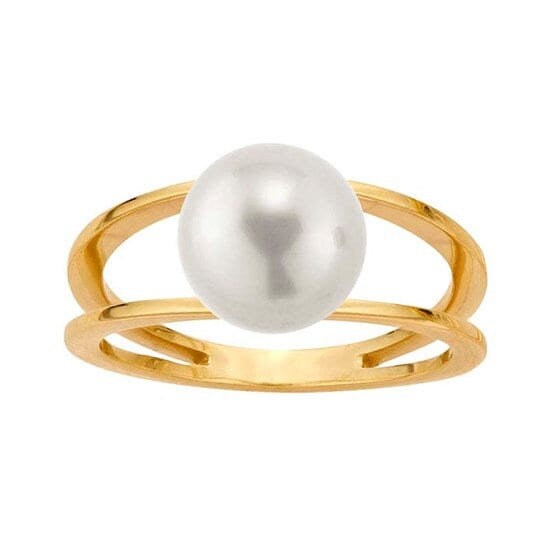 14k yellow gold open shank pearl ring mounting