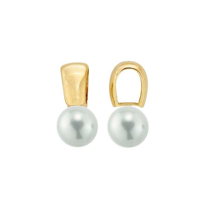 14k yellow gold pendant bail with pearl peg