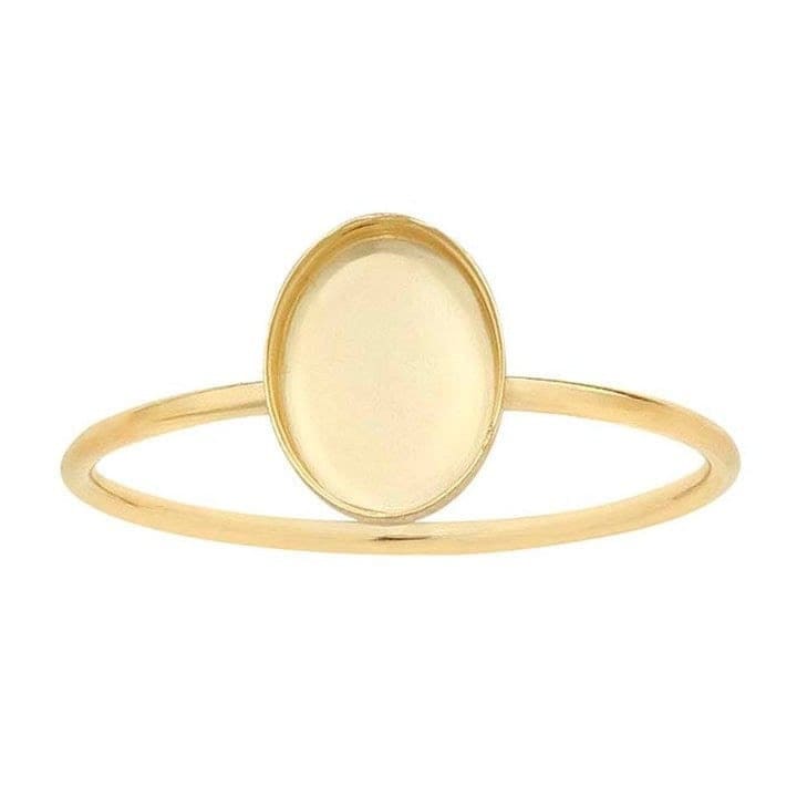 14/20 yellow gold-filled oval cabochon ring mounting, choose setting and ring size