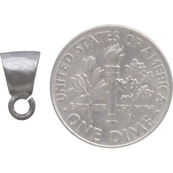 Silver pendant bail with front facing open ring 9x5mm