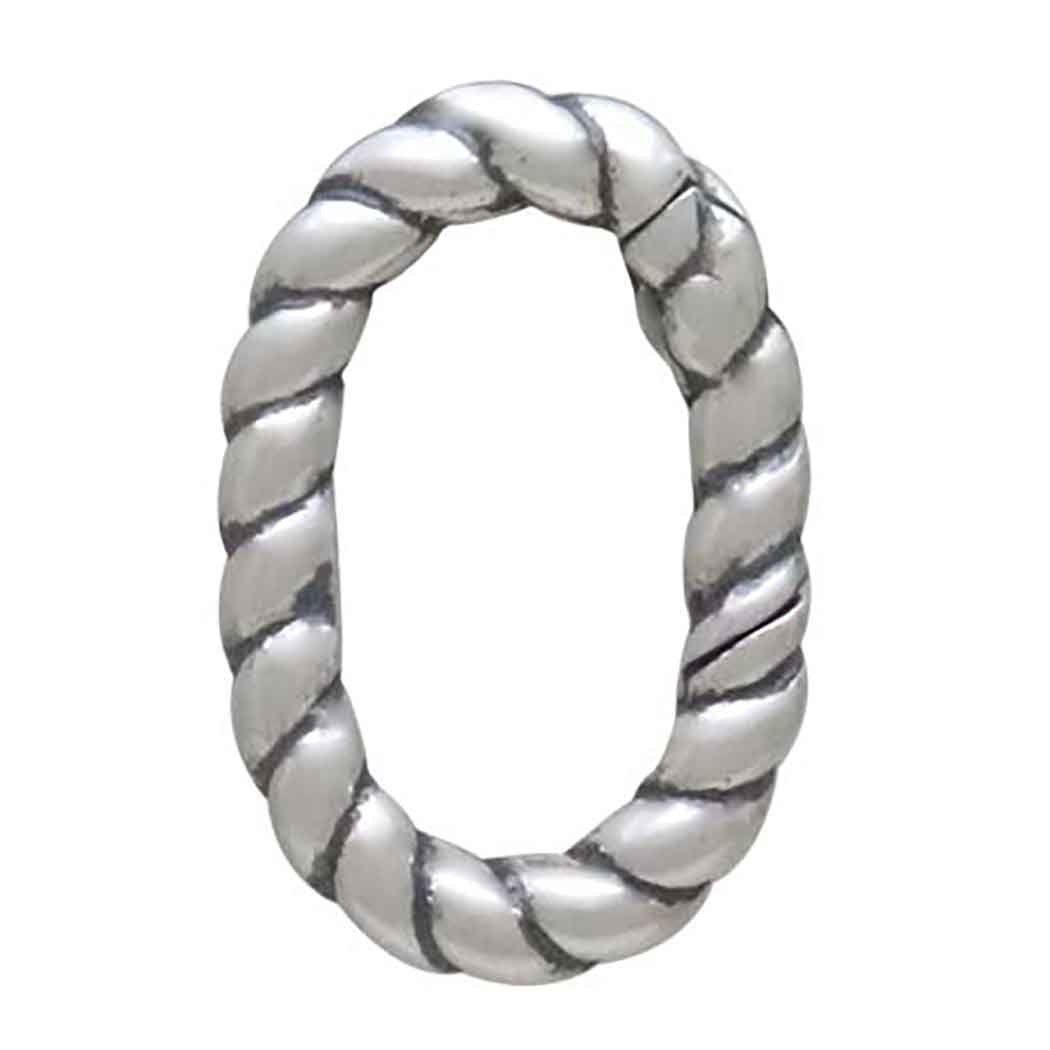 Removable Twisted Wire Oval Charm Holder 17x11mm in 925 Sterling Silver
