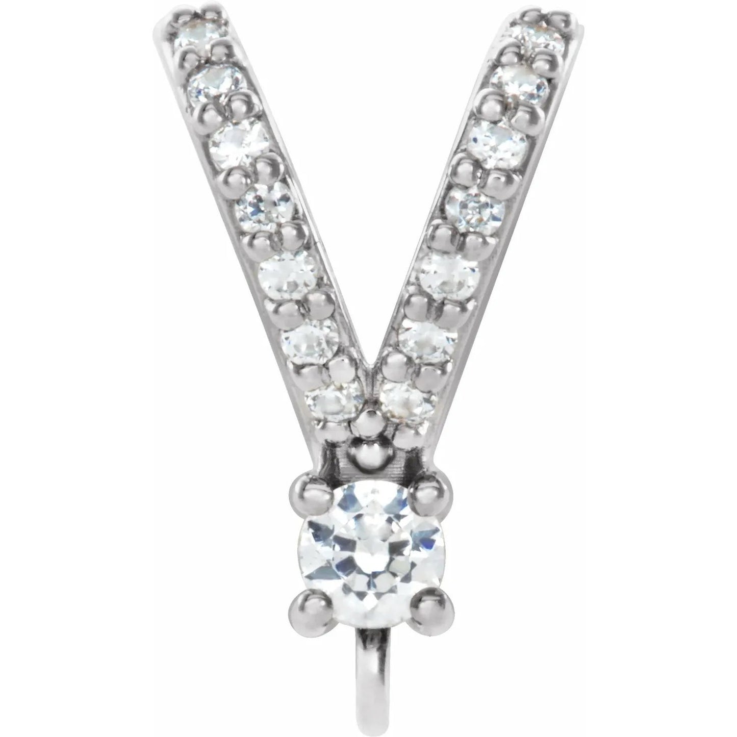 14K Yellow or White Gold .07 CTW Natural Diamond Rabbit Ear Bail,