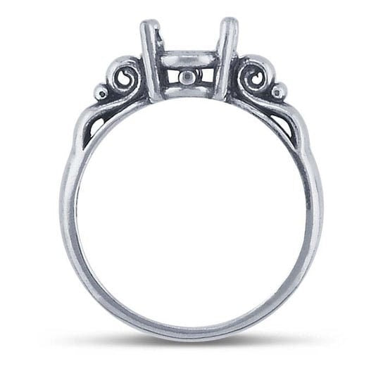 Sterling Silver Scroll ReadySet™  Ring Mounting, choose round or oval setting