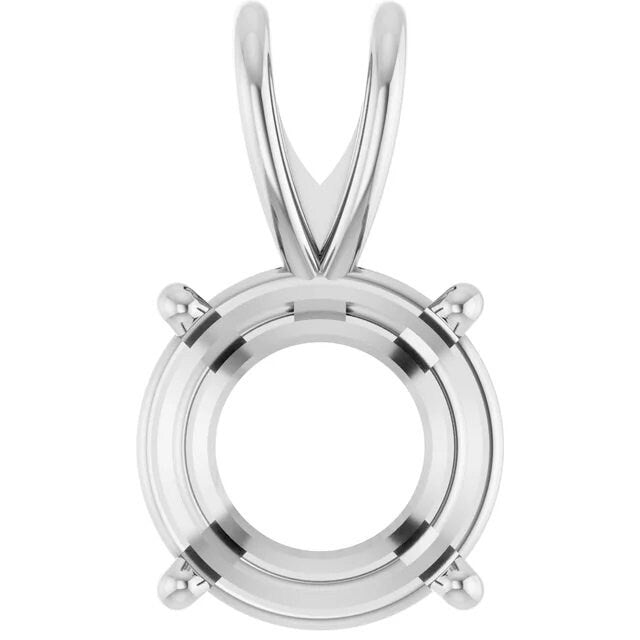 10k yellow gold round 4-prong pre-notched pendant mounting