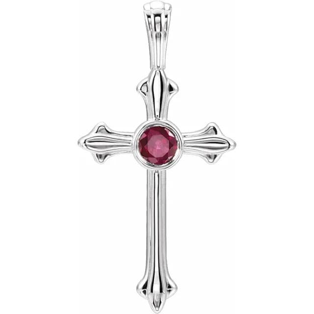 Cross Pendant Mounting for 3mm gemstone, available in Sterling Siler, or 14k Gold