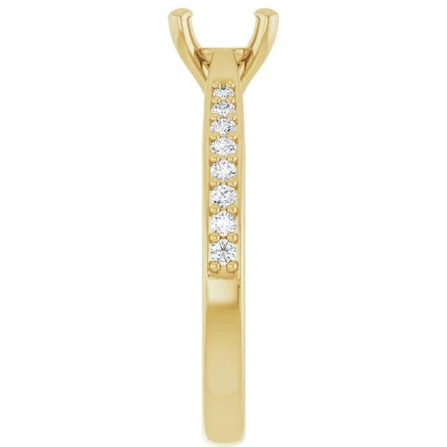 14K Yellow or White Gold 1/4 CTW Lab-Grown Diamond Semi-Set Engagement Ring