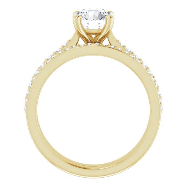 14K Yellow or White Gold 1/4 CTW Lab-Grown Diamond Semi-Set Engagement Ring