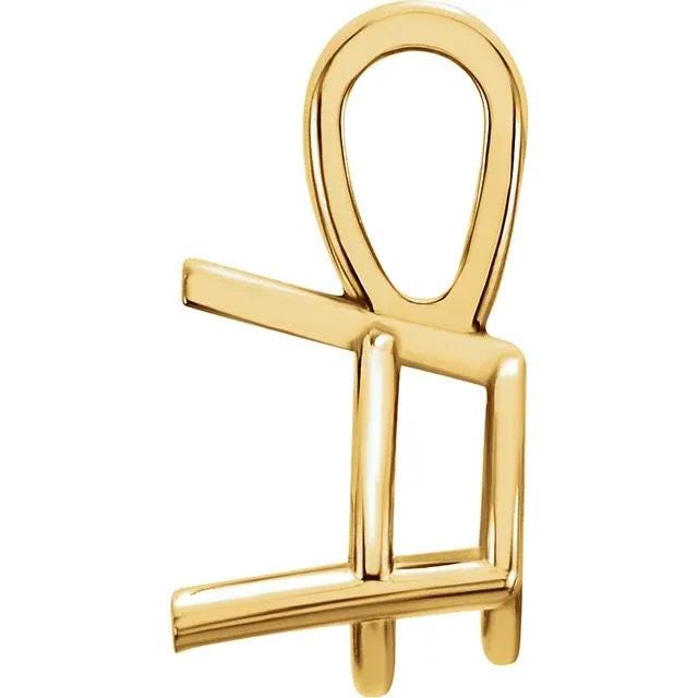 14K Gold 3-Prong Pendant Mounting: Traditional Gemstone Setting