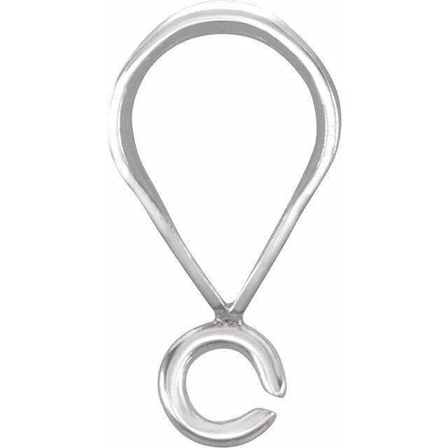Tapered Bail with open ring in Gold Filled or Sterling Silver, 3x2.7mm