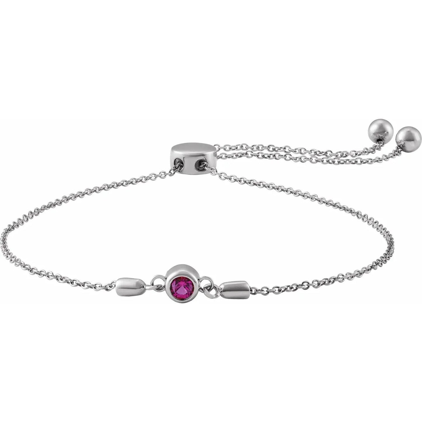 Sterling Silver Family Birthstone Bracelet Mounting: Adjustable Bolo Style