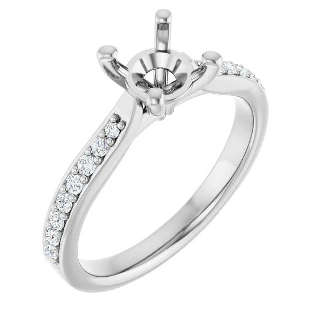 14K Yellow or White Gold 1/4 CTW Lab-Grown Diamond Semi-Set Engagement Ring