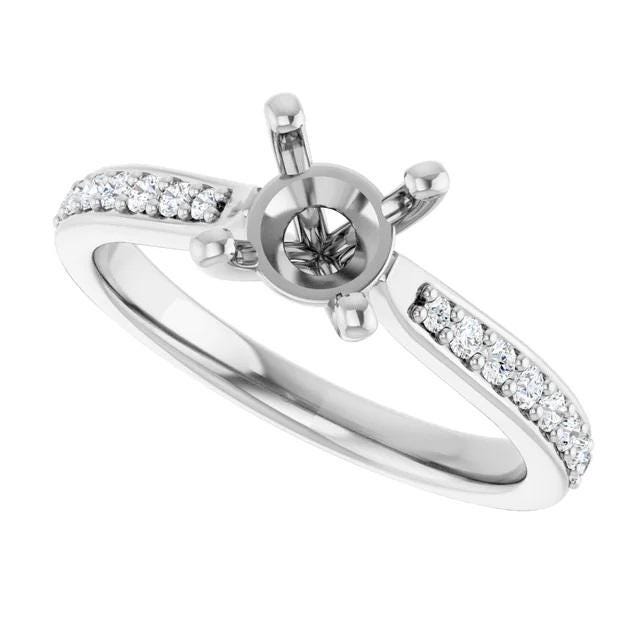 14K Yellow or White Gold 1/4 CTW Lab-Grown Diamond Semi-Set Engagement Ring
