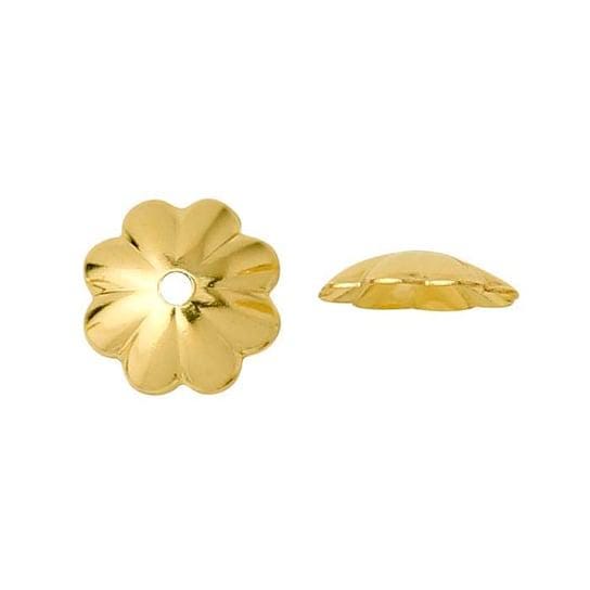 14k Yellow Gold-Filled Flower Bead Cap, sold per 10pcs., choose your size