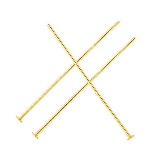 14k Yellow Gold-Filled 21Gauge Domed Head Pin, Hard, choose your length, sold per 10pcs.