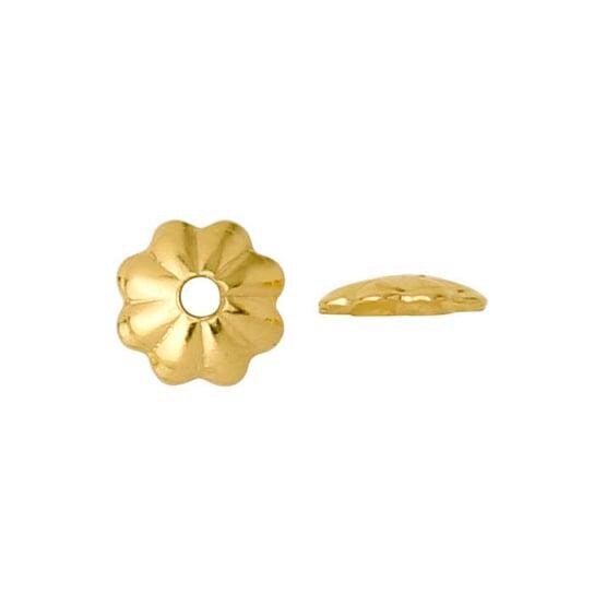 14k Yellow Gold-Filled Flower Bead Cap, sold per 10pcs., choose your size