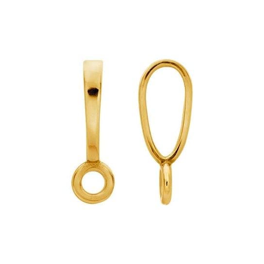 14K Yellow or White Gold Pendant Bail with Ring, choose your style