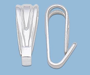 14k yellow or white gold snap-on pendant bail, 1pc., solid gold finding,