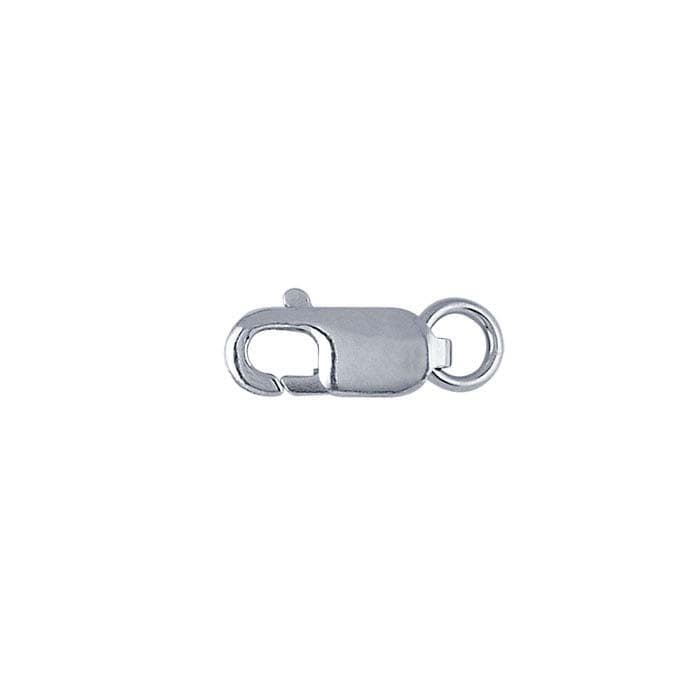 14K Yellow or White Gold Oval Lobster Clasp w/ Ring, choose your size.