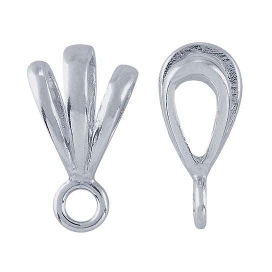 Sterling silver triple-loop pendant bails with ring, choose your size