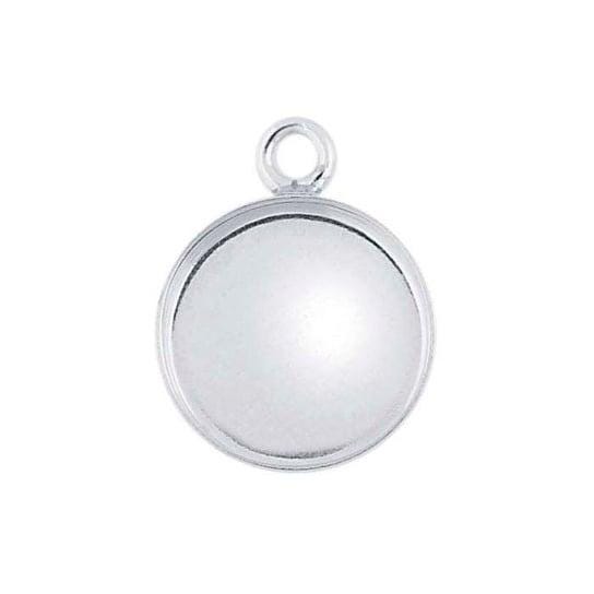 Sterling silver round bezel component, Cabochon or resin mounting
