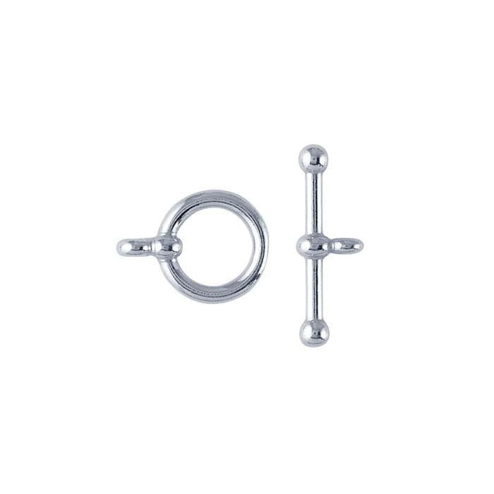 Argentium Silver Ball-End Toggle Clasp, 14.8mm