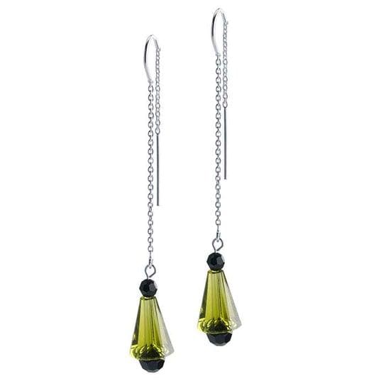 1pair Sterling Silver Cable Chain Ear Thread with Center U-Bar and Ring