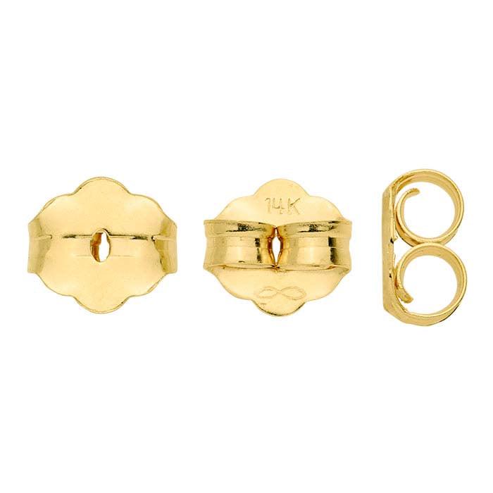 14K Gold Friction Ear Nut Pair yellow or white gold
