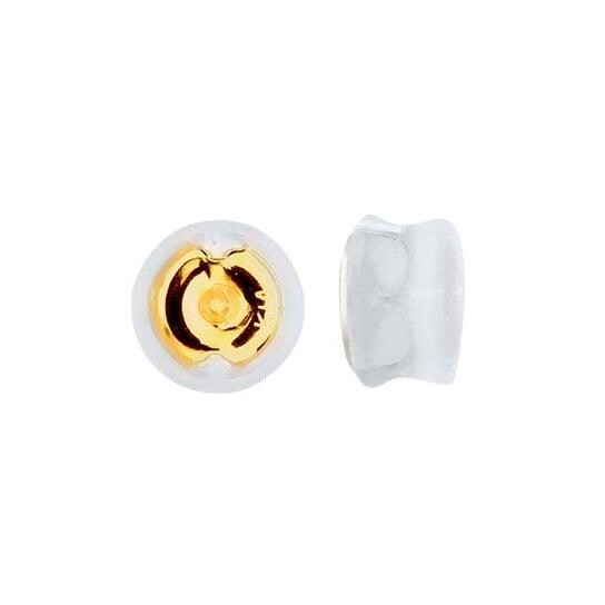 14K Yellow Gold Friction Ear Nut with Silicone Pad