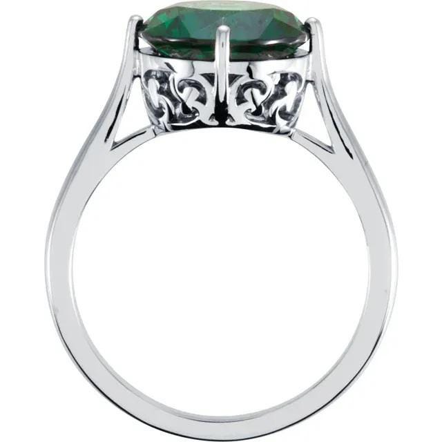 8mm Round Gemstone Ring Mounting: Sterling Silver or 14k Gold