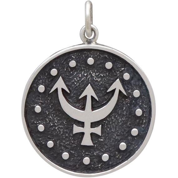 Sterling Silver Astrology Pisces Pendant 24x18mm
