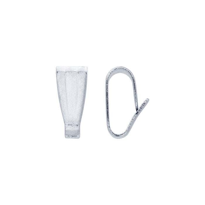 Sterling silver snap-on pendant bail, , 3 sizes available