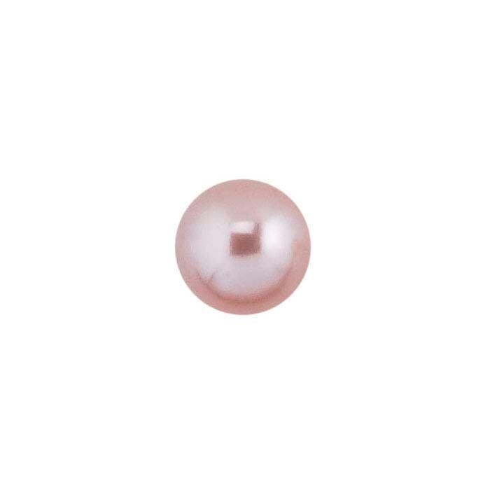 6mm Freshwater Cultured Half-Drilled Round Pearl, choose Gray or Pink
