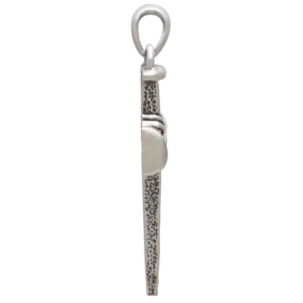 Sterling Silver Stake Cross Pendant 37x22mm