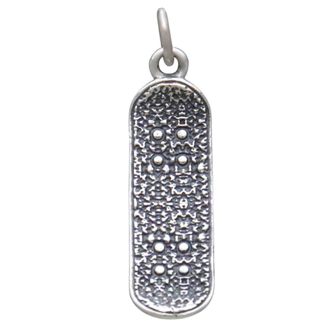 Sterling Silver Skateboard Charm 25x7mm