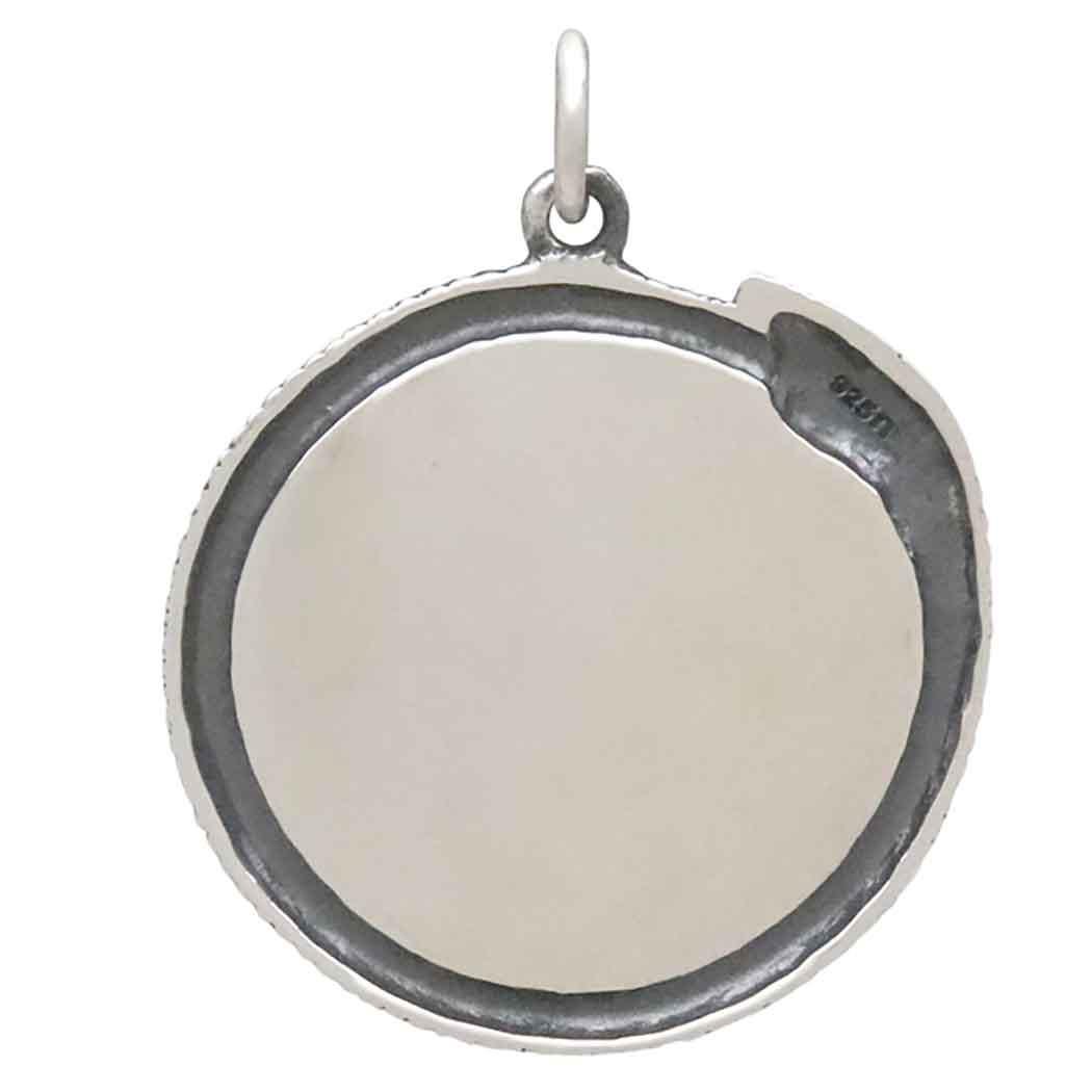 Sterling Silver Ouroboros with Moon and Stars 27x21mm