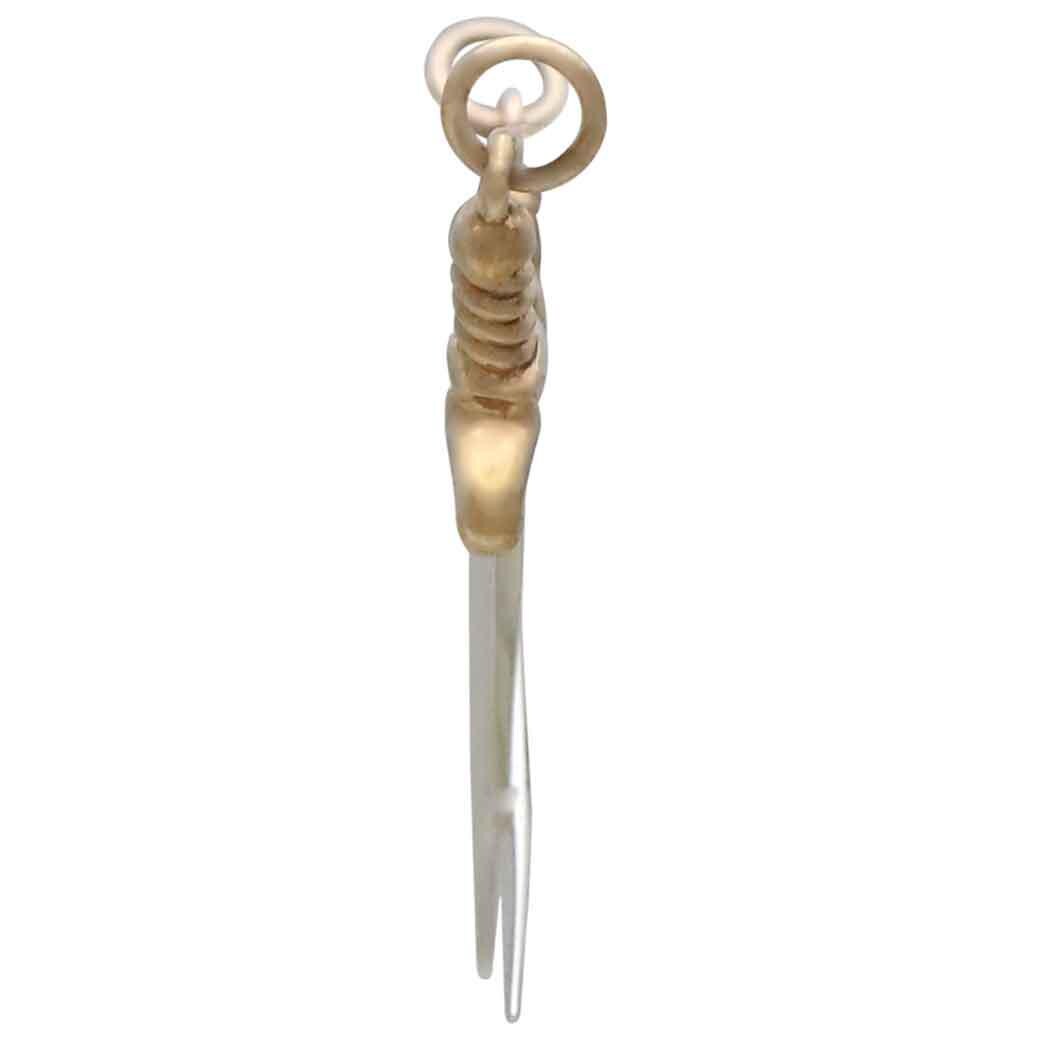 Mixed Metal Crossed Swords Pendant Festoon 32x50mm