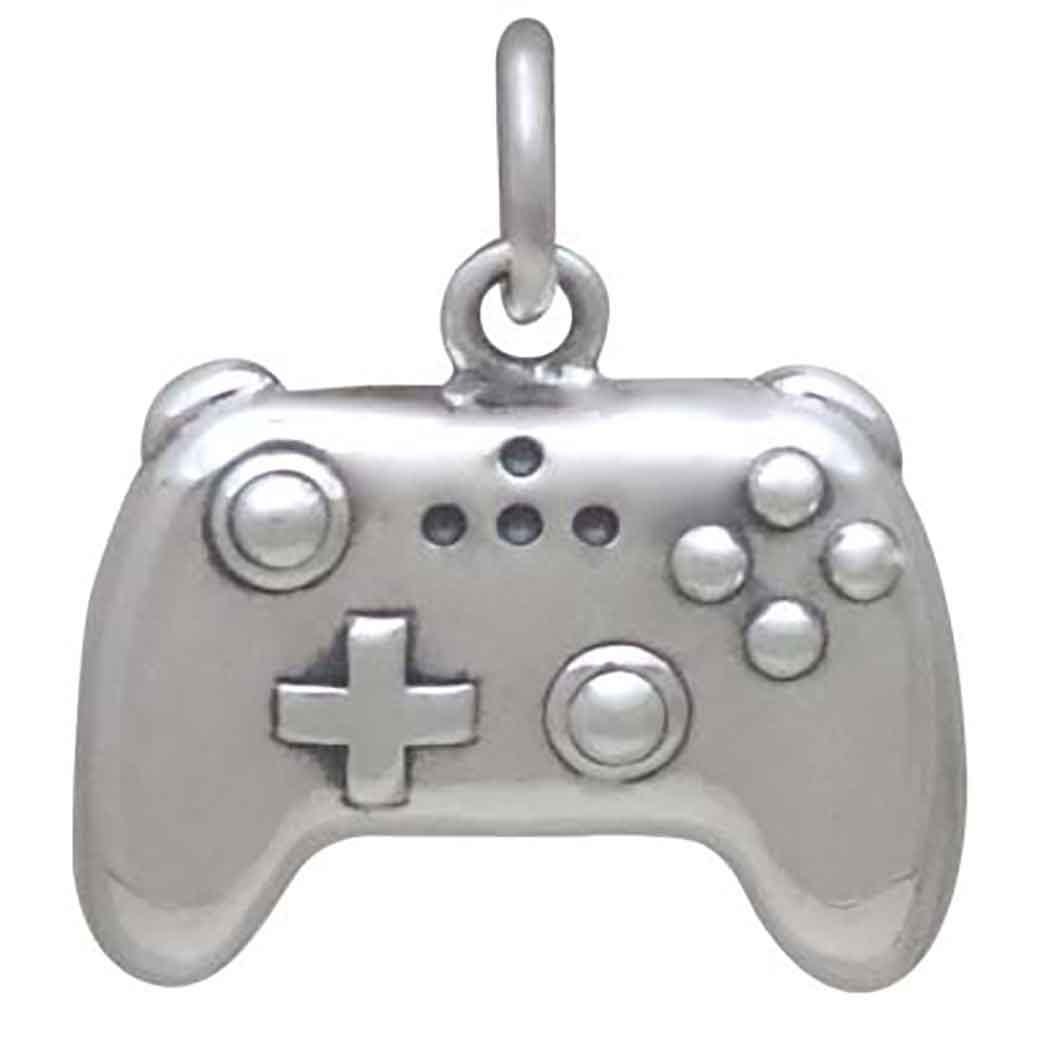 Sterling Silver Video Game Controller Charm 17x15mm