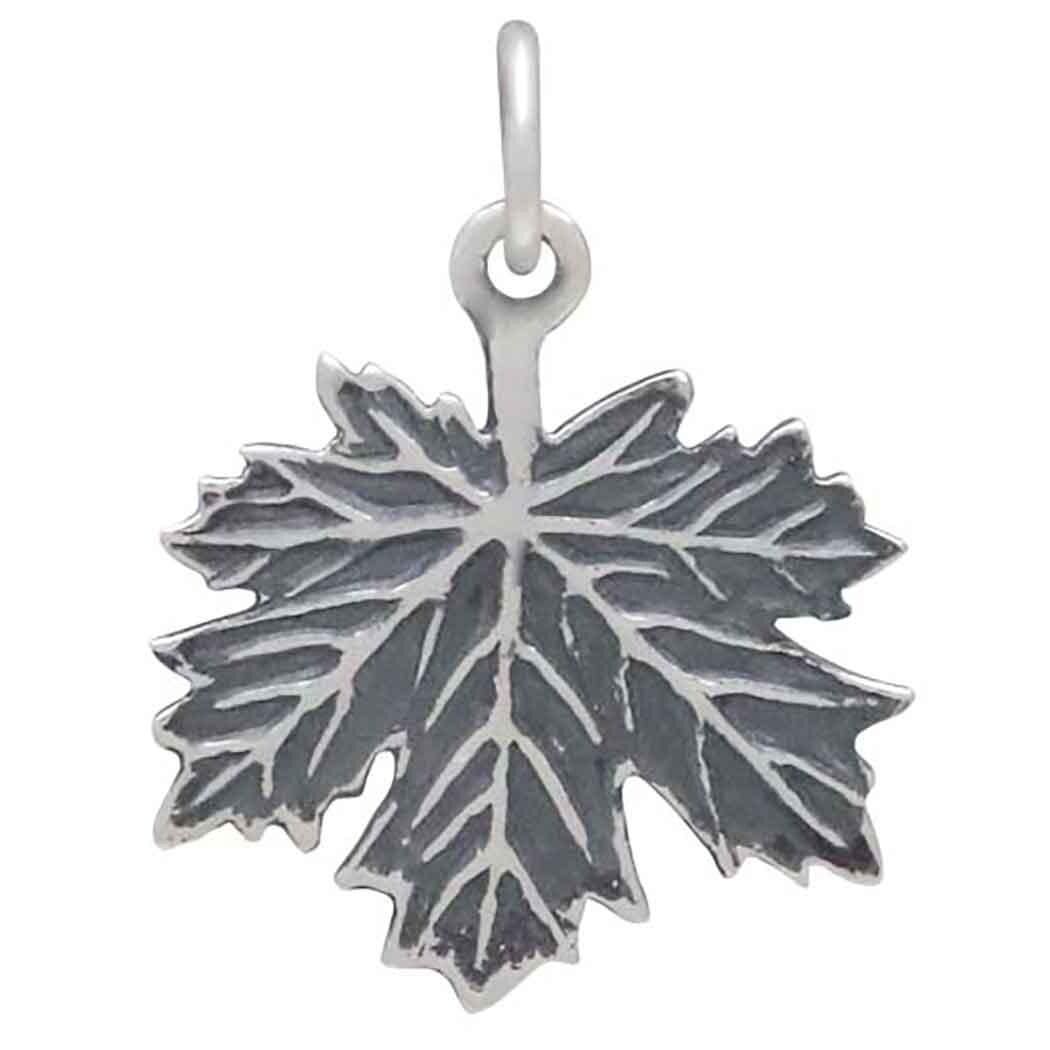 Sterling Silver Maple Leaf Charm 21x17mm