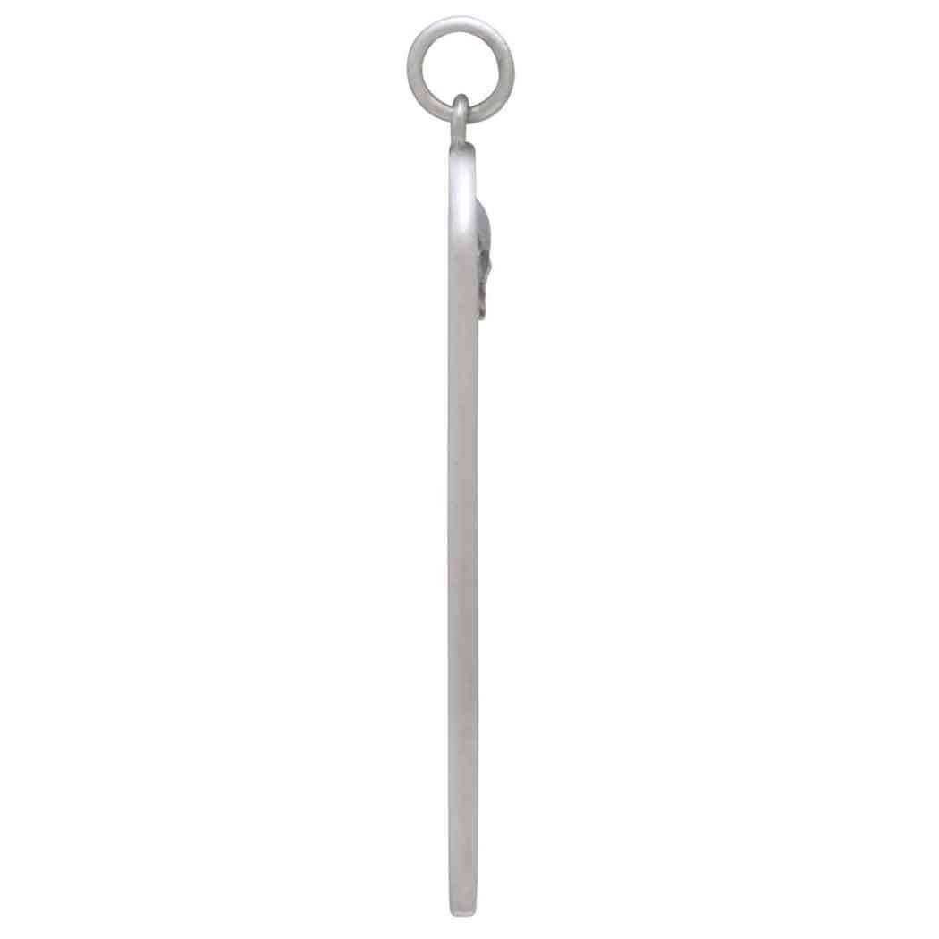 Sterling Silver Memento Mori Bar Pendant 41x7mm