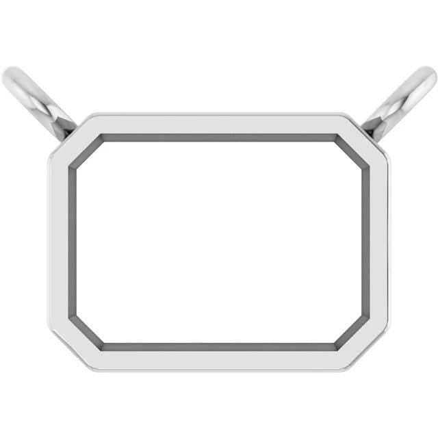 14K Yellow or White Gold 8x6 mm Emerald Bezel-Set Necklace Center