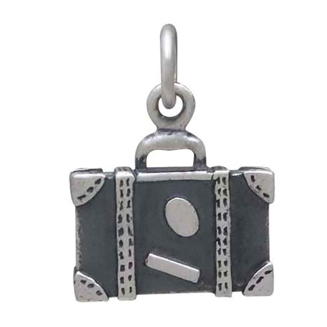 Sterling Silver Suitcase Charm 17x12mm