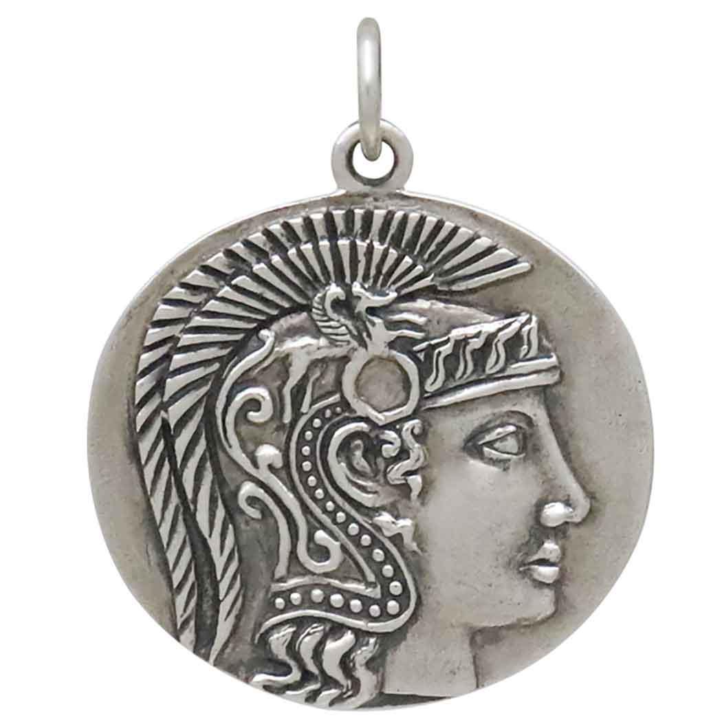 Sterling Silver Goddess Athena Coin Pendant