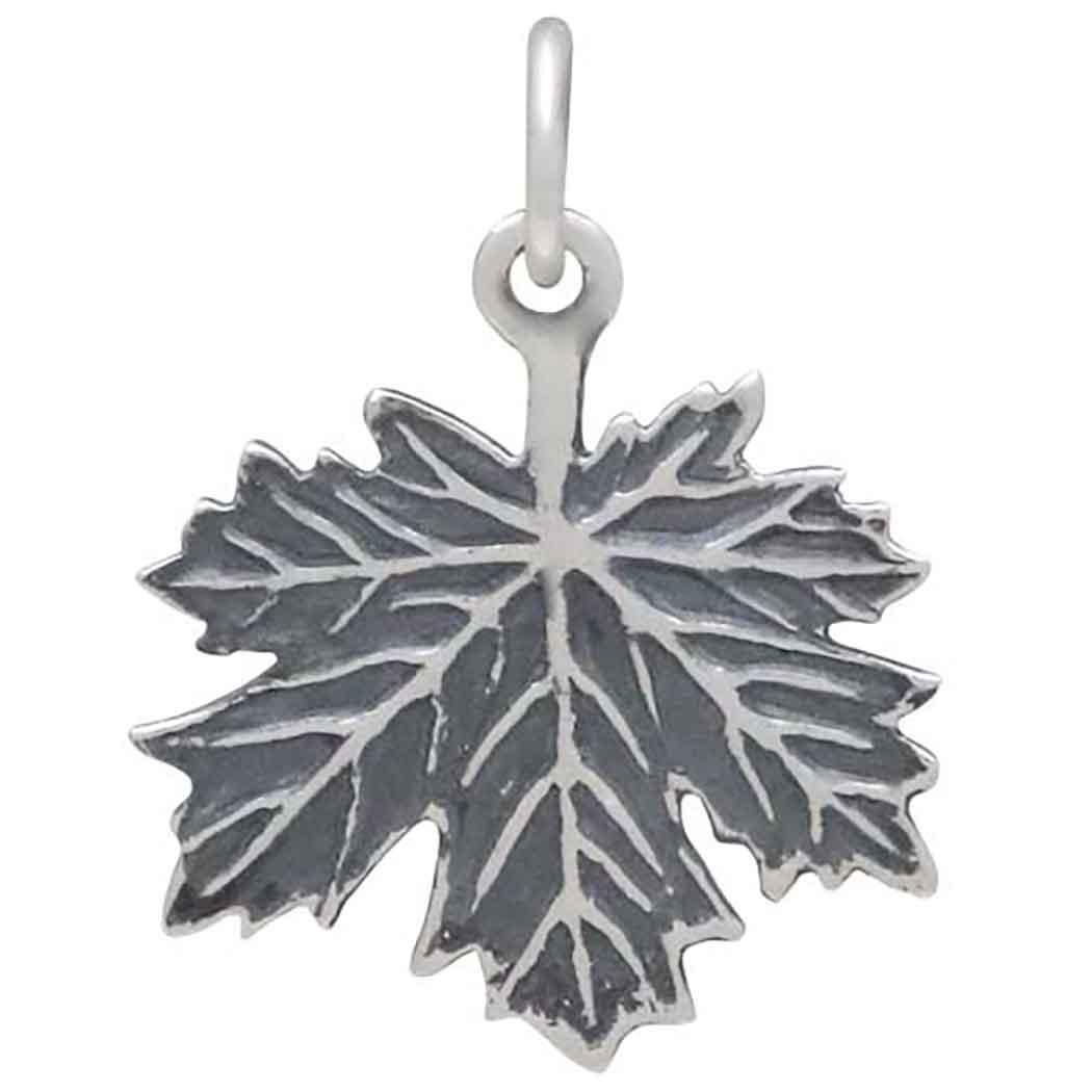 Sterling Silver Maple Leaf Charm 21x17mm