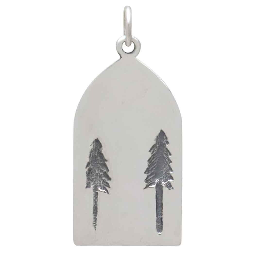 Mixed Metal Bonfire and Forest Pendant 29x13mm