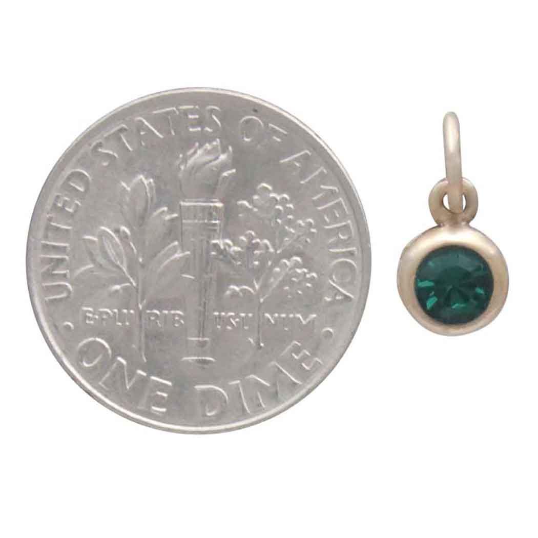 Bronze May Birthstone Charm 11x6mm