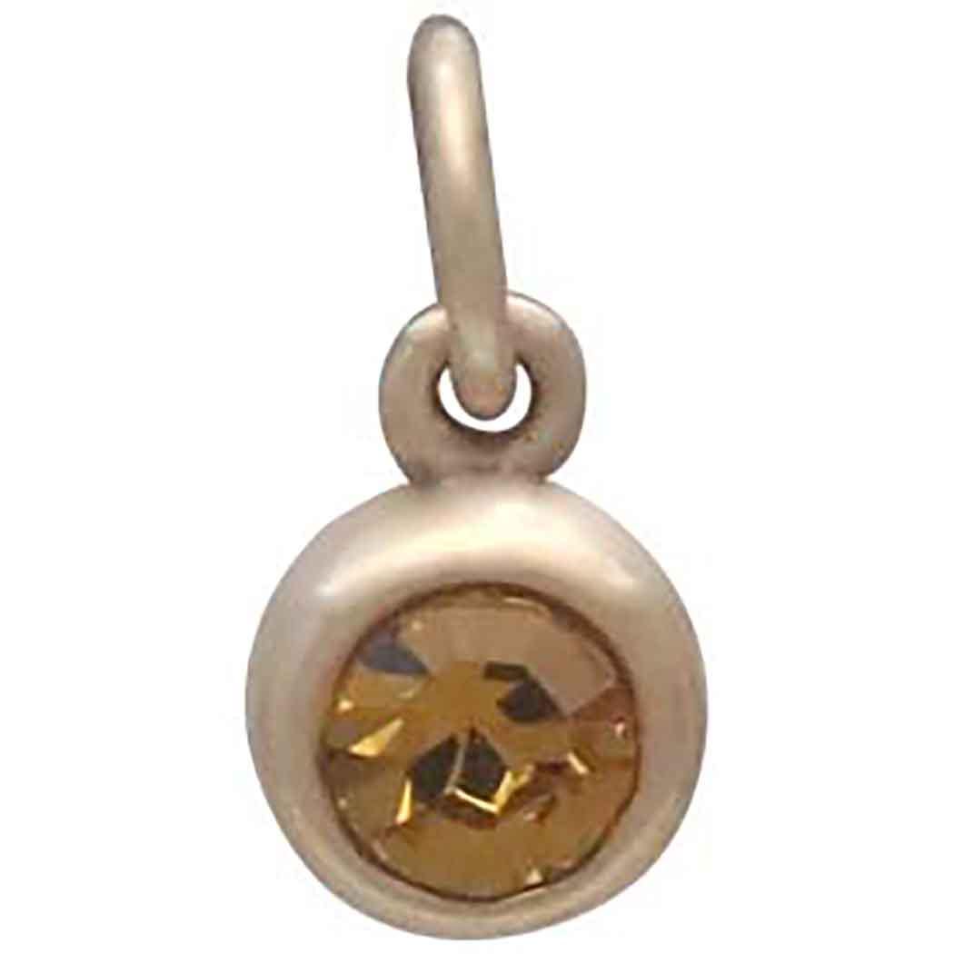 Bronze November Birthstone Charm 11x6mm